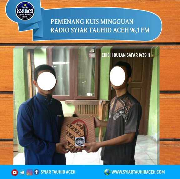 Info Pemenang Kuis Radio Syiar Tauhid Aceh 96,1 FM Bulan Safar Edisi I