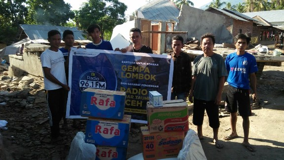 Donasi gempa lombok, NTB melalui Radio Syiar Tauhid Aceh
