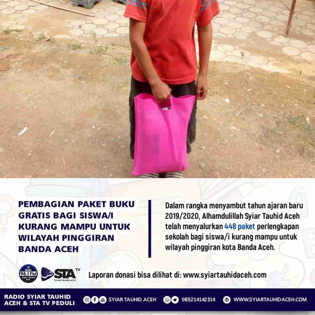Laporan Donasi Program Berbagi Perlengkapan Sekolah 2019/2020 Bagi Siswa/i Kurang Mampu di pinggiran kota Banda Aceh