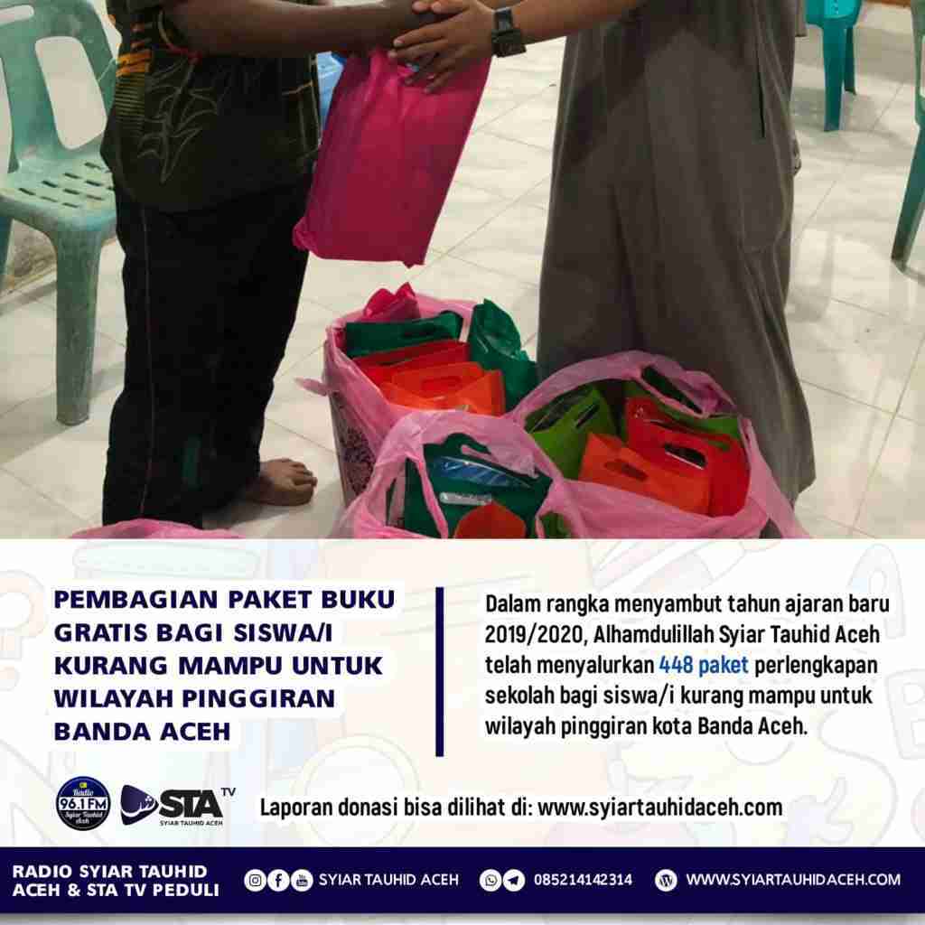 Laporan Donasi Program Berbagi Perlengkapan Sekolah 2019/2020 Bagi Siswa/i Kurang Mampu di pinggiran kota Banda Aceh